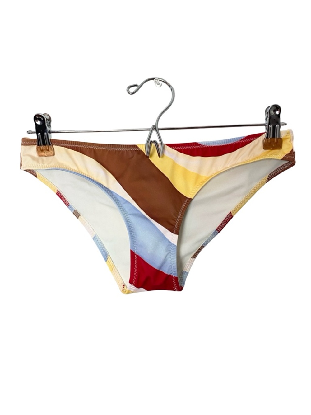 Solid & Striped Bikini Bottom Womens Size Small Bathingsuit Multi Brown Yellow